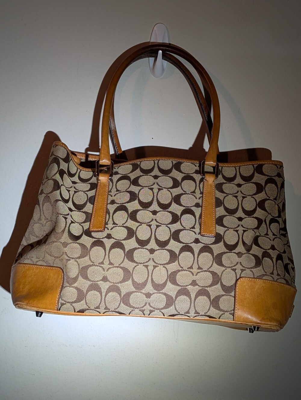 Coach Project 1992 Signature Canvas Tote in Brown and Tan Leather Trim